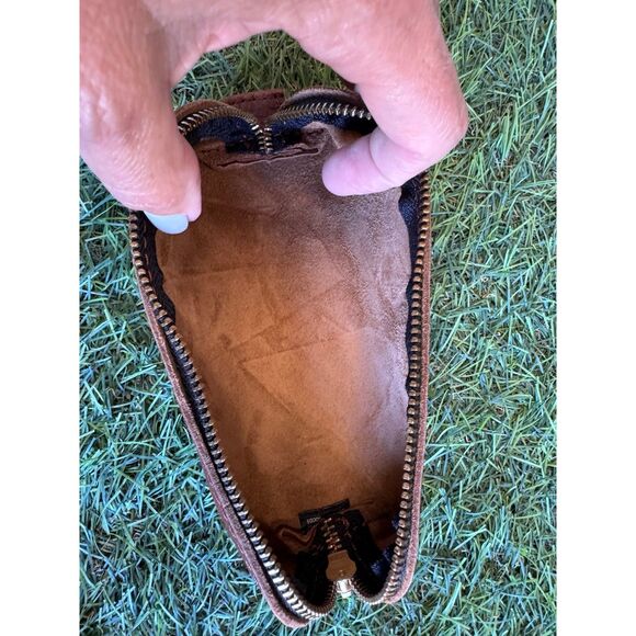 Portland Leather Bundle Mini Bifold Wallet Plum Leather Wallet Nutmeg Small Bag - Picture 2 of 8